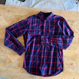 JCrew Flannel Shirt. Navy/Red. Size: Medium.